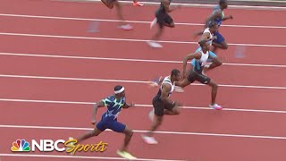 Noah Lyles and Erriyon Knighton STUNNED in dramatic Bermuda 100m dash | NBC Sports