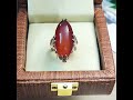 natural red agate aqeeq ring in 925 silver