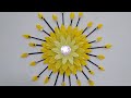 How to make a yellow color wall decor out of paper and cardboard #ytshortsvideo #walldecoration #diy