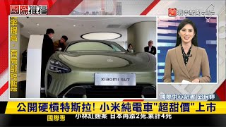 【#國際推播】中國電車進軍全球！公開硬槓特斯拉 小米純電車「超甜價」上市｜20240329｜#寰宇新聞 @globalnewstw