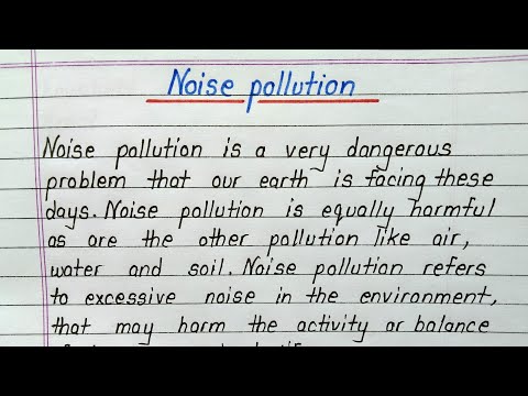 What is noise pollution short essay?