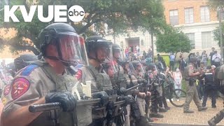 UT Austin pro-Palestine protest: Texas State Troopers move through crowd