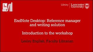 EndNote Desktop: Introduction to the workshop