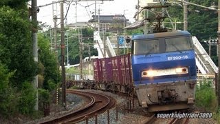 JR貨物 EF200-18号機+コキ25B 貨物列車1071レ 大野浦→玖波 2013.6