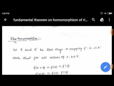 Fundamental Theorem On Homomorphism Of Ring(For B.Sc.4sem) - YouTube