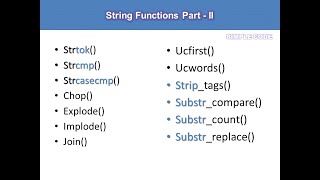 PHP String Functions | Top 30 string functions ( part - II )