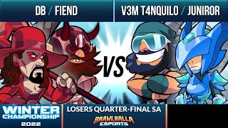 DB \u0026 Fiend vs V3m T4nquilo \u0026 Juniror - Losers Quarter-Finals - Winter Championship 2022 - SA 2v2