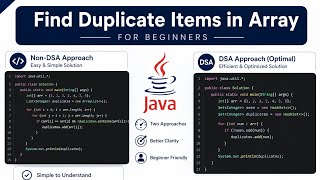 Java Beginner Tutorial 😎 DSA vs Non-DSA in Java | Find Duplicate Elements in Array