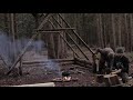 Viking House Full Bushcraft Shelter Build with Hand Tools  Vikings