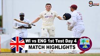WI vs ENG 1st Test Day 4 Full Highlights 2022 | West Indies v England 1st Test Day 4 Highlights 2022