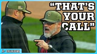 Manager gets ejected for telling the umpire to stand up for himself a breakdown