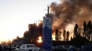 Видео взрыва на АЗС в Лейлеке