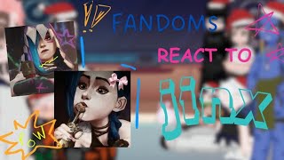 ☃Fandoms react to Jinx(late christmas special🎄/🇧🇷🇺🇸