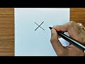 How to draw a Areca palm / Supari Tree from X letter | Supari Tree Drawing easy way for beginners