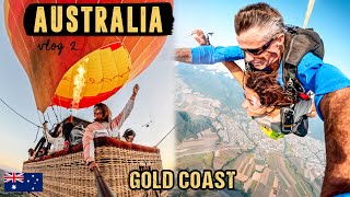 Exploring GOLD COAST in AUSTRALIA 🇦🇺 | Amusement park, hot air balloon, surfing \u0026 more! Ep 2