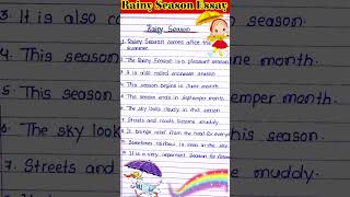 10 lines on Rainy Season in English l Essay On rainy season in english l Rainy season essay 10 lines