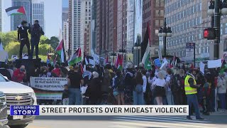 Hundreds of Pro-Palestinian protesters march in Chicago as Middle East violence intensifies