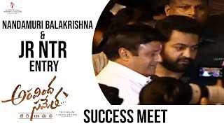 Nandamuri Balakrishna And Jr Ntr Entry @ Aravinda Sametha Success Meet