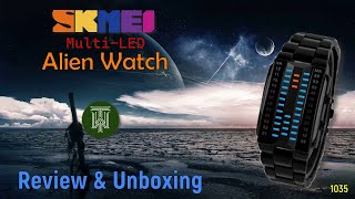 SKMEI LED "Alien" Binary 50m Watch - Review & Unboxing (1035 / SKMEI D-121B)