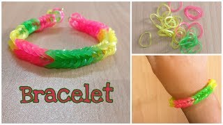 How To Make Loom Bracelet With Your Fingers | Rainbow Loom Bracelete With Rubber Bands | DIY