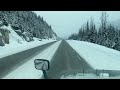 drive with me in banff on highway 1 bc to alberta calgary in winter.