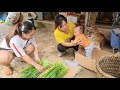 Single mother, harvesting vegetable garden to sell and build