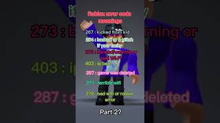 Roblox error code meanings #shorts #errorcodes