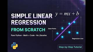Simple Linear Regression from Scratch in Python | No Scikit-Learn, No NumPy | Code Tutorial