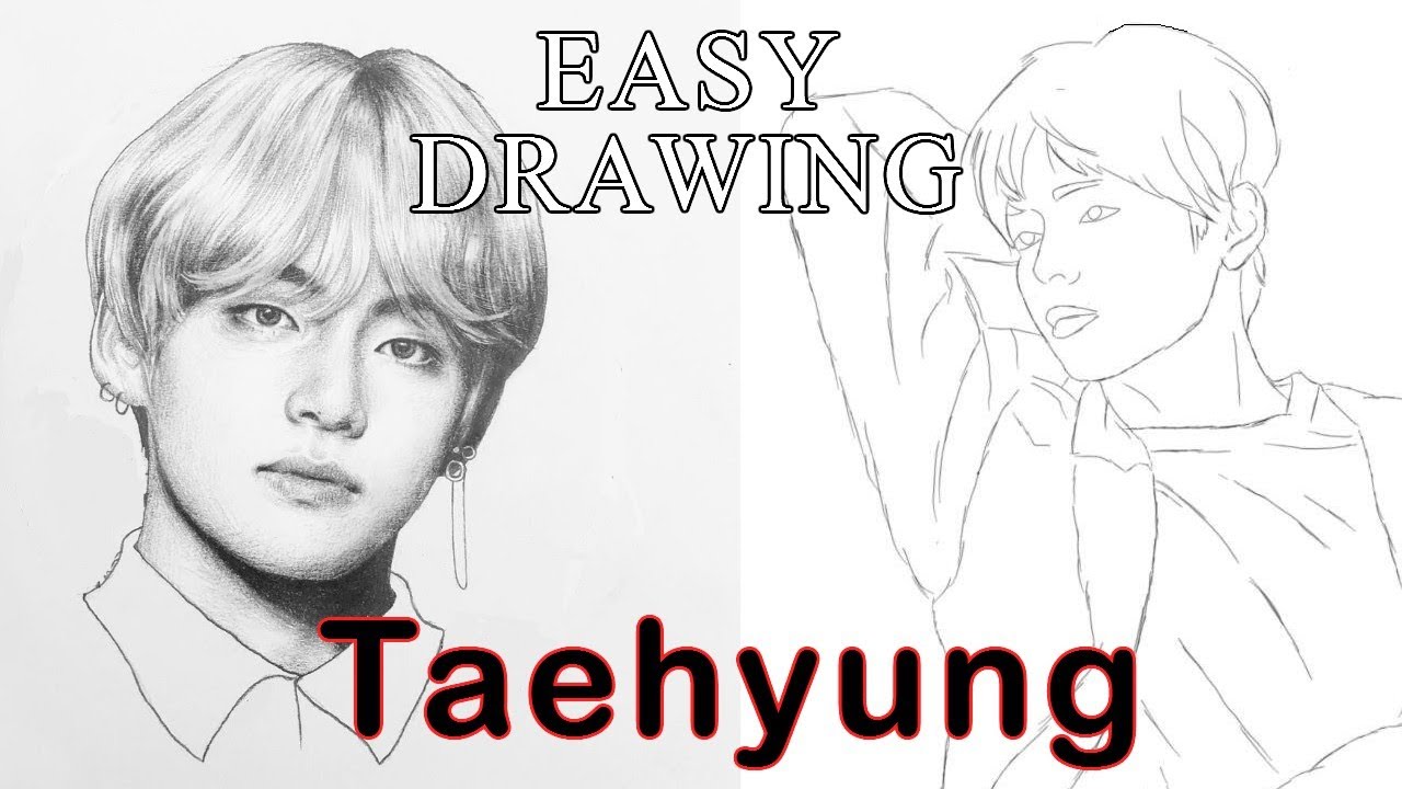 How To Draw Kim Taehyung Drawing | Easy V From BTS Sketch Step By Step ...