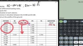 Profile Leveling Sample Problem