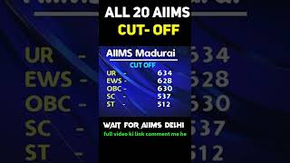 All INDIA AIIMS CUT OFF | NEET 2022 #1roundaiimscutoff #aiimscutoff #neetcutoff2022 #neet #neet2022