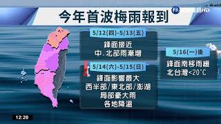 首波梅雨鋒面來襲 週末降溫防\