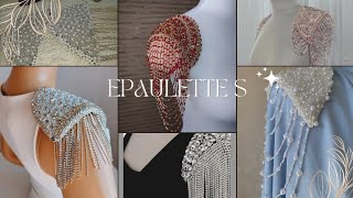 Epaulette, Beaded Shoulder Pad, Shoulder Brooch