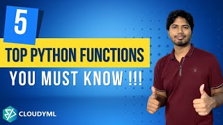 V-13 : Top 5 Python Functions YOU MUST KNOW | #datascience #machinelearning #python