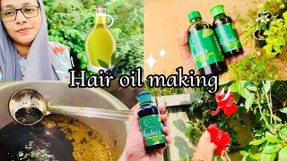 Hair oil making | കാച്ചിയ എണ്ണ | how to make hair oil