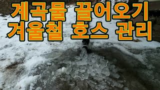 계곡물 끌어오기 겨울철 호스 동파 관리![계곡물을 끌어 오는 방법]