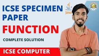 Icse Specimen Paper Function Constructor Questions Computer Class 10 ICSE ISC Java Programming