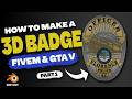 How to Make a 3D Police Badge for FiveM & GTA V | Blender Tutorial (Part 1)