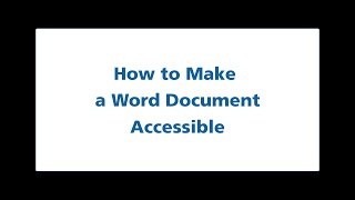 How to Make a Word Document Accessible - Microsoft 365