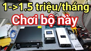 Shop Solar - Dùng điện miễn phí = Cách kết hợp lưu trữ Lithium với hoà lưới bám tải Sun 2000w