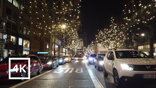 [4K] Berlin - Walking from Kurfürstendamm to Zoologischer Garten at night (Christmas decoration)