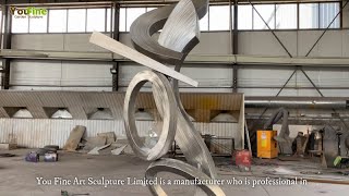 Modern Brushed Surface Abstract Metal Sculpture from YouFine Factory Supply
