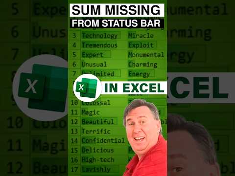 Excel Why Is SUM Not Appearing in the Status Bar at Bottom #shorts #excelbug – Episode S0016