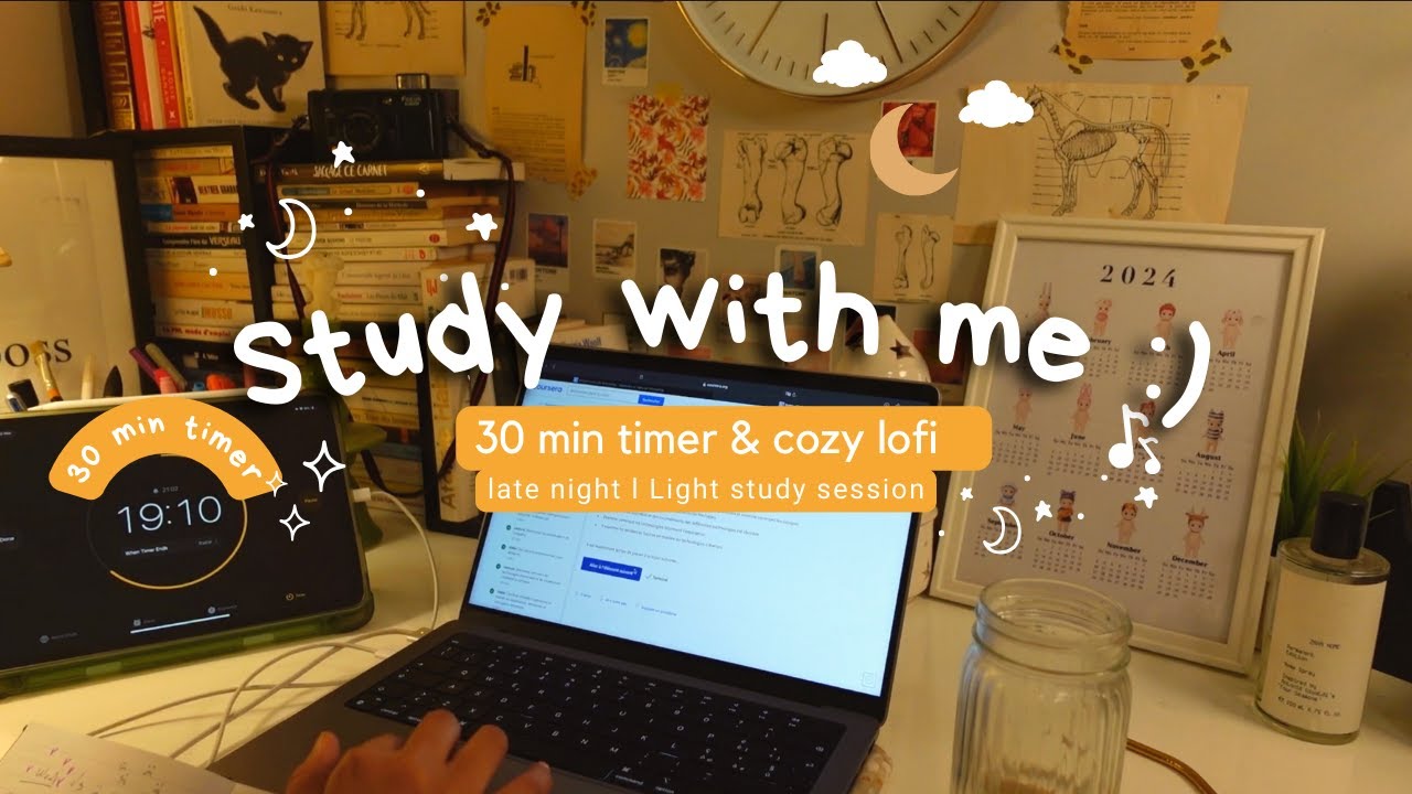 Study With Me L 30 Min Cozy Lofi Music Late Night рџћ Light Academia Desk