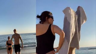 Exclusive!!! Kourtney Kardashian enjoys PDA session with fiancé Travis Barker in Laguna Beach