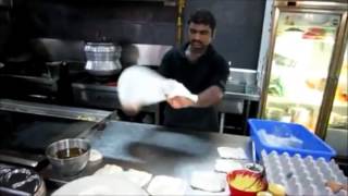 Master Chef making Roti Canai and Tissue Prata in KL