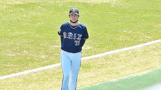 試合前の岸田護投手コーチ【オリックスバファローズ 2022年プロ野球 2軍ファーム戦ウエスタンリーグ ナゴヤ球場】