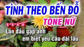 Karaoke Tình Theo Bến Đỗ - Tone Nữ Nhạc Sống Beat hay [Em] Karaoke Huỳnh Lê