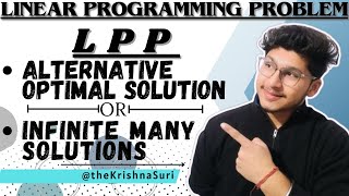 Alternative optimal solution | multiple optimal solution | infinite points #lpp #btech #krishnasuri