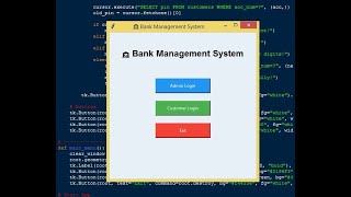 Bank Management System Using SQLite and Tkinter